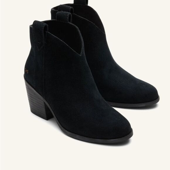 Toms Constance Heeled Boots- Black - Picture 1 of 10